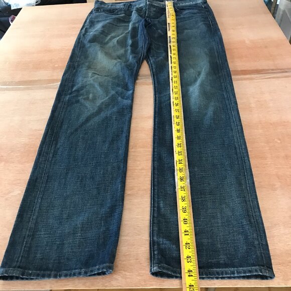 7 For all Mankind Standard Jeans Men 34x34 Blue Mid Rise Button Fly Stretch - Picture 6 of 15
